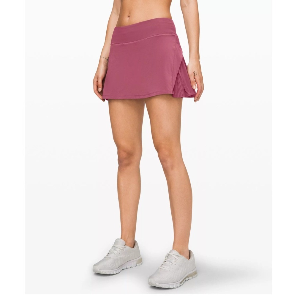 Lululemon Play Off The Pleats Skirt‎ Dark Pink Magenta Athletic Tennis Skort 4